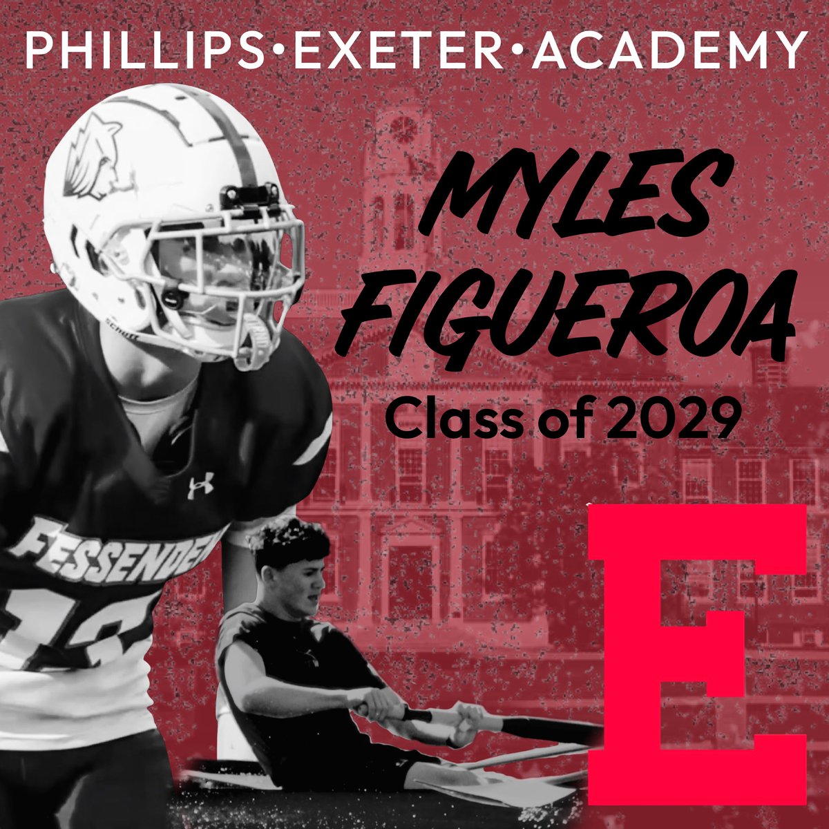 Myles Figueroa (@mylesfigueroa11) on Twitter photo Thank you to God for giving me the opportunity to play football and row, as well as continue my academic career for the next 4 years at Phillips Exeter Academy. Thank you to my family and coaches who have supported me the whole way. <a href="/PEAFootball/">ExeterFootball</a> <a href="/CoachV1781/">Coach Voulgaris</a> Thank you to God for giving me the opportunity to play football and row, as well as continue my academic career for the next 4 years at Phillips Exeter Academy. Thank you to my family and coaches who have supported me the whole way. <a href="/PEAFootball/">ExeterFootball</a> <a href="/CoachV1781/">Coach Voulgaris</a>