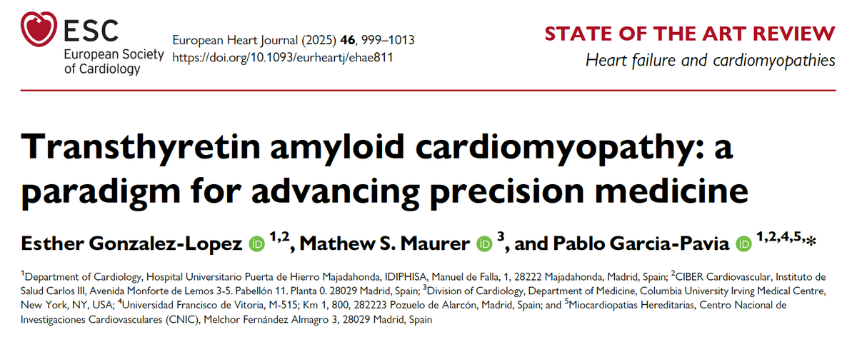 Pablo Garcia-Pavia (@dr_pavia) on Twitter photo Precision medicine is arriving to Cardiology and ATTR-CM is a paradigm of this shift. See our latest review on advances in therapies for ATTR-CM published at <a href="/ESC_Journals/">European Society of Cardiology Journals</a> A pleasure writing this with <a href="/esthglez/">Esther Glez Lopez</a> and <a href="/MathewMaurer/">mathew.maurer</a> 👇 (1/6)
academic.oup.com/eurheartj/arti… Precision medicine is arriving to Cardiology and ATTR-CM is a paradigm of this shift. See our latest review on advances in therapies for ATTR-CM published at <a href="/ESC_Journals/">European Society of Cardiology Journals</a> A pleasure writing this with <a href="/esthglez/">Esther Glez Lopez</a> and <a href="/MathewMaurer/">mathew.maurer</a> 👇 (1/6)
academic.oup.com/eurheartj/arti…