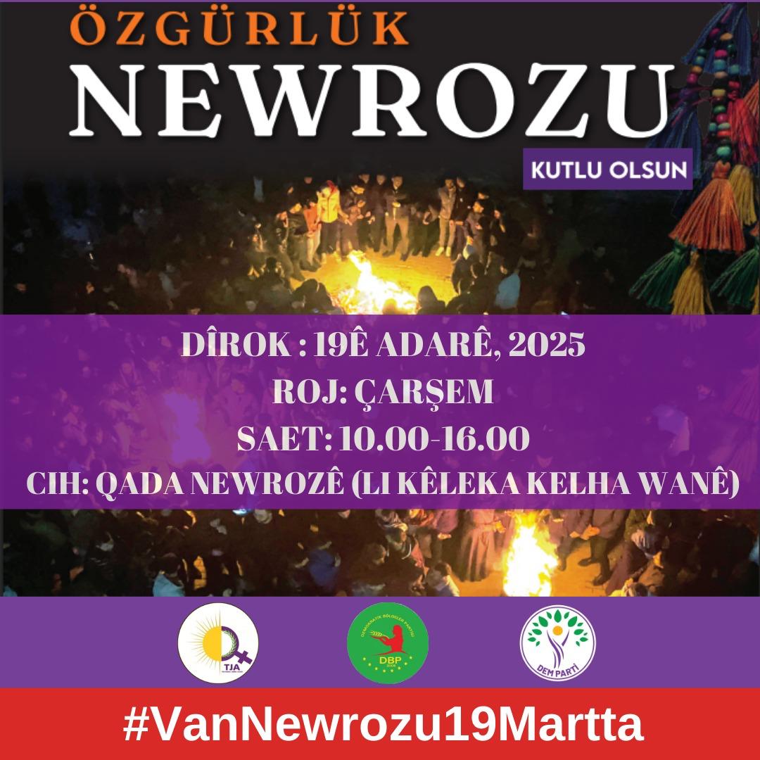 YENİ BAŞLANGIÇ DÖNEMİNİN İLK NEWROZ 'unu ZAFERE OLAN İNANCIMIZLA KARŞILIYORUZ..
#VanNewrozu19martta 
<a href="/DEMPartiWan/">DEM PARTİ WAN</a>  <a href="/AbdullahZeydan/">Abdullah Zeydan</a> <a href="/neslihansedal65/">Neslihan ŞEDAL</a> <a href="/ayvazhzr/">Ayvaz Hazır</a> <a href="/GulcanKcmzSyygt/">Gülcan KAÇMAZ SAYYİĞİT</a> <a href="/VDilekci/">Veysi Dilekçi</a> <a href="/tuncersaginc/">Tuncer Sağınç</a> <a href="/MahmutDindar65/">Mahmut Dindar</a> <a href="/zulkuf__ucar/">Zülküf Uçar</a> <a href="/PervinBuldan/">Pervin BULDAN</a> <a href="/gulderenvarli/">Gülderen VARLİ</a> <a href="/dilgesaslan/">Dilgeş Aslan</a>