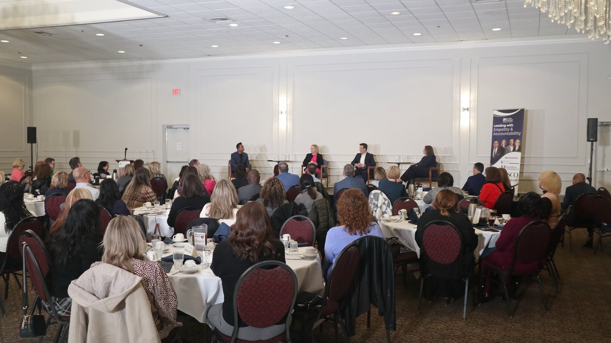 Thanks to ⁦<a href="/rooprajfox2/">Roop Raj</a>⁩, Jeannine Laible, Rebecca Drzewicki and Jay Johnson for their wisdom during our HR panel today: Managing with Empathy and Accountability. Great advice from this group for all business managers.