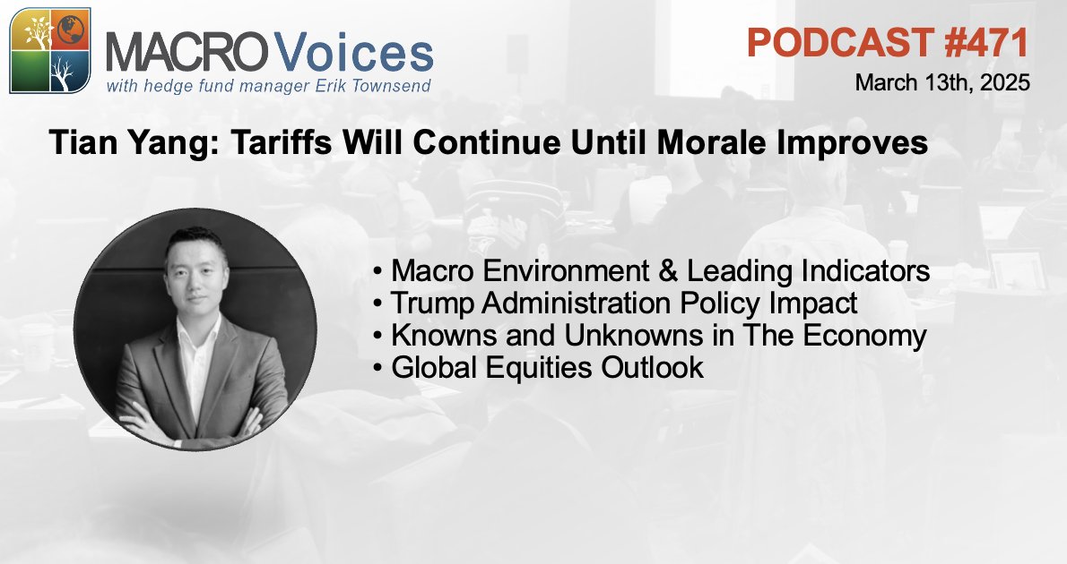 MacroVoices Podcast (@macrovoices) on Twitter photo MacroVoices <a href="/ErikSTownsend/">Erik Townsend 🛢️</a> & <a href="/PatrickCeresna/">Patrick Ceresna📈📉</a> welcome, Tian Yang <a href="/VrntPerception/">Variant Perception</a>. They’ll cover LEIs and break down Variant Perception’s outlooks on everything from stocks and fixed income to FX and commodities, including gold. bit.ly/41JzAaB MacroVoices <a href="/ErikSTownsend/">Erik Townsend 🛢️</a> & <a href="/PatrickCeresna/">Patrick Ceresna📈📉</a> welcome, Tian Yang <a href="/VrntPerception/">Variant Perception</a>. They’ll cover LEIs and break down Variant Perception’s outlooks on everything from stocks and fixed income to FX and commodities, including gold. bit.ly/41JzAaB