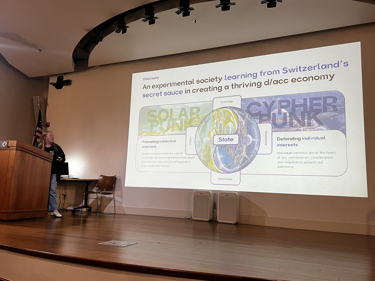 vrn.eth (@vrneth) on Twitter photo The <a href="/zuitzerland/">Zuitzerland</a> vision understands the balance needed to defend individual interests while promoting collective interests: solarpunk ☯️ cypherpunk
Great presentation by <a href="/0xisla/">1sla.eth 🏝️</a> at <a href="/ethereumsf/">ETHSF</a> <a href="/BerkeleyRDI/">UC Berkeley RDI</a> for d/acc day! 👾 The <a href="/zuitzerland/">Zuitzerland</a> vision understands the balance needed to defend individual interests while promoting collective interests: solarpunk ☯️ cypherpunk
Great presentation by <a href="/0xisla/">1sla.eth 🏝️</a> at <a href="/ethereumsf/">ETHSF</a> <a href="/BerkeleyRDI/">UC Berkeley RDI</a> for d/acc day! 👾