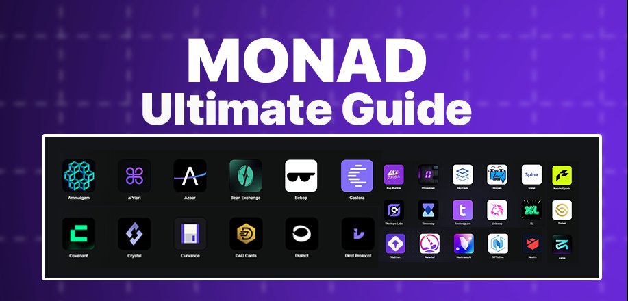 Monad <a href="/monad_xyz/">Monad</a> 

L1-100% EVM compatible.

Funding - $244M 
Cost-$0

Testnet Ultimate Guide 

➽Discord 
➜discord.com/invite/monad

➽Google Sheet For All Dapps Guide - 
➜docs.google.com/spreadsheets/d…

🧵 #MON #monad