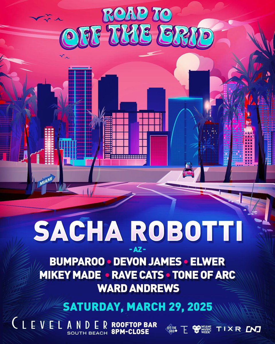 Miami! 🌞 We’re throwing a FREE road to #OffTheGrid party during Miami Music Week on South Beach to get you warmed up for Austin next month! 🌵Want to attend? All you have to do is RSVP at the #linkinbio