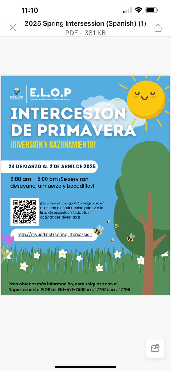 Panther Family it’s Spring Intersessions time.  Here is an opportunity to boost your skills and stay on track.  Join other middle school students in our district at Sunnymead Middle School for some FUN Activities.  Please use this link to register - mvusd.net/springinterses…