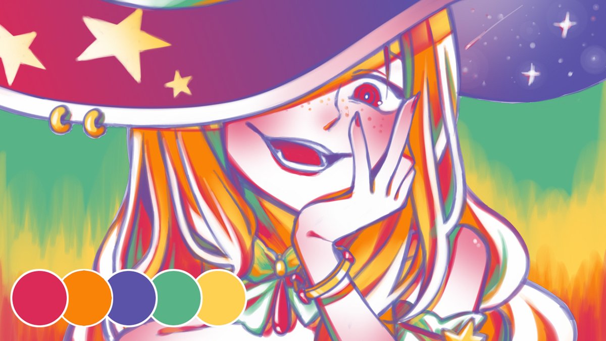 ForRest_1000's tweet photo. 5 Colour Palette Challenge this week! 
We got my best crazy girl @AuriLunami !
 #Vtuber #お絵描き #Aurti https://t.co/k9mx4AnR5e