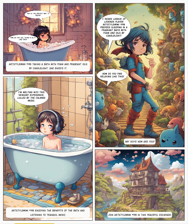 NftTasha's tweet image. Howdy, friends! 🛁 ArtStyleMimi #195 loves baths with foam, oils, and candlelight. It’s her gold rush of relaxation. Who else craves this bliss? Stay tuned for more! 🕯️ #FoamFortune #ThreadStart  )😁