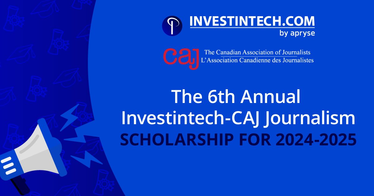 Building your #scholarship shopping list? Add the Investintech-CAJ #Journalism Scholarship to the top! The prizes:

-One-time $1000 cash prize
-Free 1-year @CAJ membership
-One free pass to the CAJ National Annual Conference in Calgary

Enter today!: investintech.com/data-journalis…