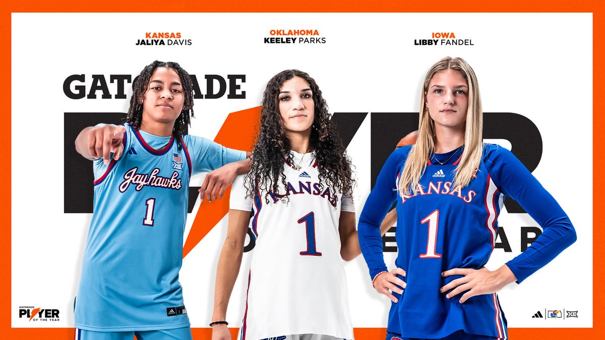 Kansas Women's Basketball (@kuwbball) on Twitter photo UNSTOPPABLE ๐ฅ๐
These three have been named Gatorade State Players of the Year in their home states ๐โ bit.ly/KUWBB-Gatoradeโฆ
<a href="/Jaliya_Davis_/">Jaliya Davis</a> x <a href="/KeeleyParks04/">Keeley Parks</a> x <a href="/LibbyFandel/">Libby</a> UNSTOPPABLE ๐ฅ๐
These three have been named Gatorade State Players of the Year in their home states ๐โ bit.ly/KUWBB-Gatoradeโฆ
<a href="/Jaliya_Davis_/">Jaliya Davis</a> x <a href="/KeeleyParks04/">Keeley Parks</a> x <a href="/LibbyFandel/">Libby</a>