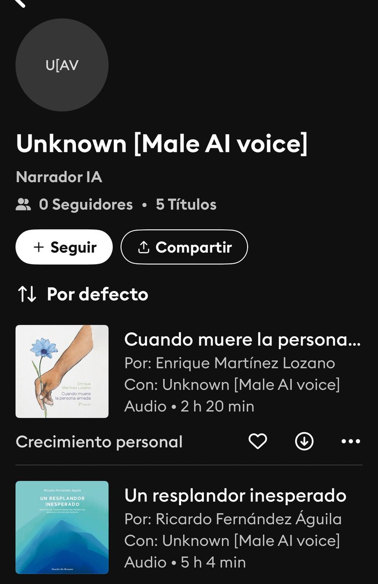 Audiolibros narrados por voces generadas por inteligencia artificial. Muy en contra.