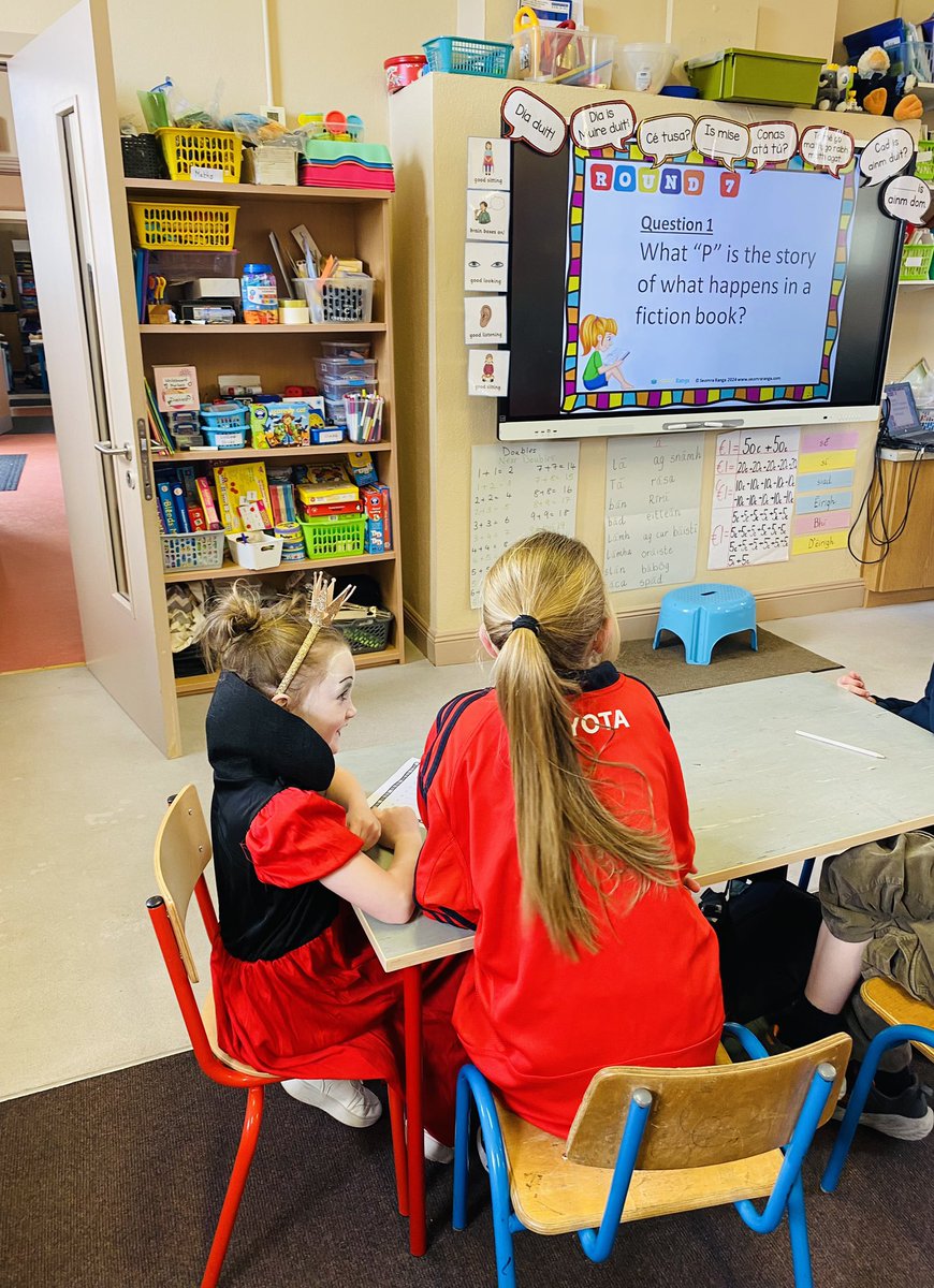 We celebrated World Book Day in school today. Everyone came to school dressed as a character from their favourite book. In the afternoon we enjoyed a Book quiz. Thanks to <a href="/seomraranga/">Seomra Ranga</a> for an enjoyable quiz.