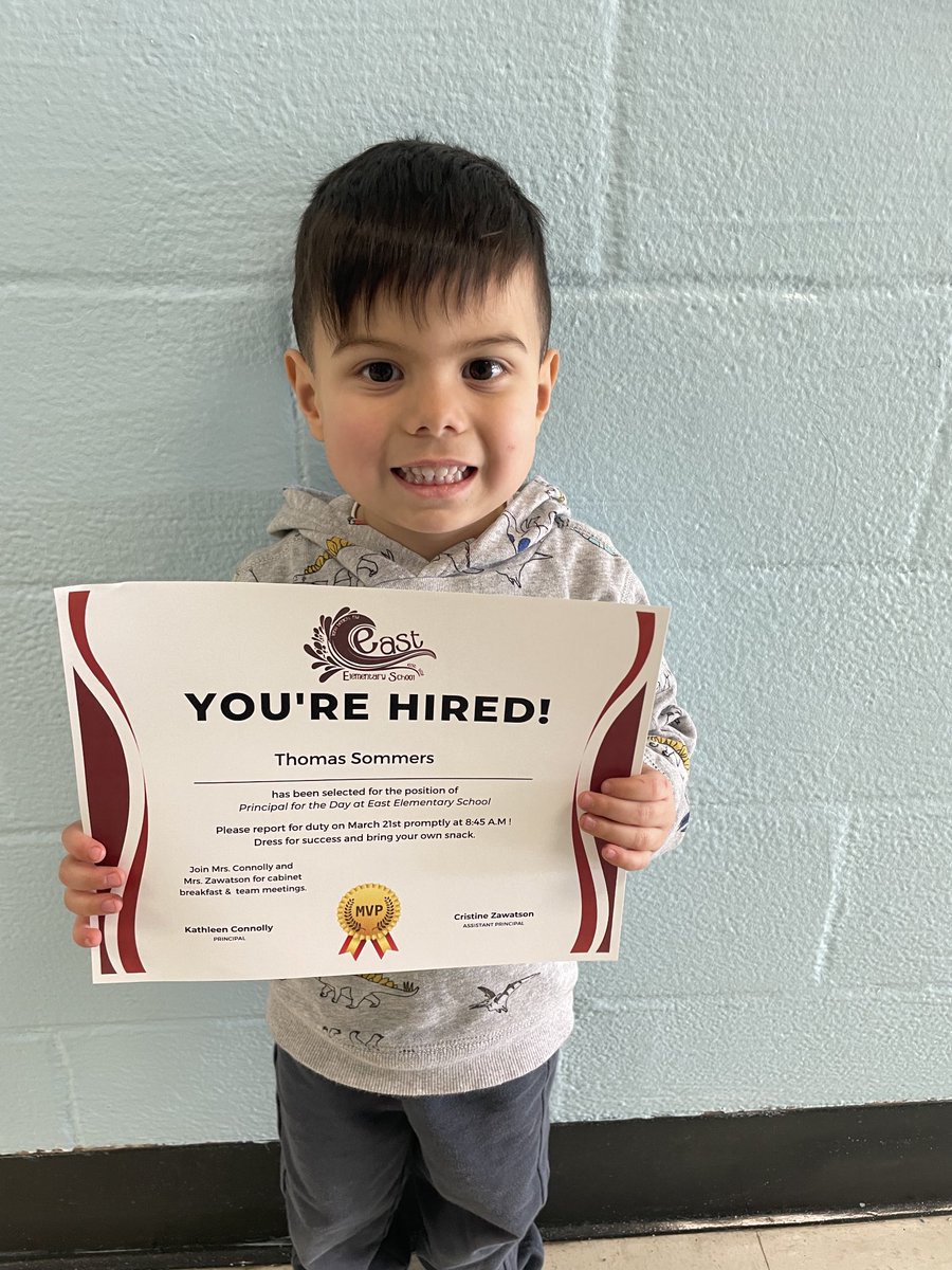 Kathy Connolly (@24kath) on Twitter photo Today East hired 7 Principals for the Day. Here’s one shinning star out of the 7. PK’er Thomas was beaming with pride! <a href="/CZawatson/">Cristine Zawatson</a> Today East hired 7 Principals for the Day. Here’s one shinning star out of the 7. PK’er Thomas was beaming with pride! <a href="/CZawatson/">Cristine Zawatson</a>