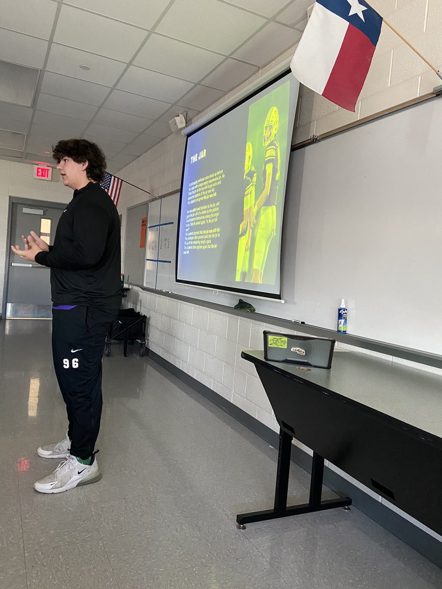 Coach Kaehn (@coachkaehn) on Twitter photo <a href="/jmccandless26/">Jacob McCandless</a> with an absolutely outstanding character lesson this morning on what it means to “fill your jar”. Love to see our boys share what is on their heart in relation to our program values! #LetsEAT
<a href="/TCHSFootball/">TCHS Falcon Football</a> <a href="/KISDAthletics/">Keller ISD Athletics</a>
#FalconPride <a href="/jmccandless26/">Jacob McCandless</a> with an absolutely outstanding character lesson this morning on what it means to “fill your jar”. Love to see our boys share what is on their heart in relation to our program values! #LetsEAT
<a href="/TCHSFootball/">TCHS Falcon Football</a> <a href="/KISDAthletics/">Keller ISD Athletics</a>
#FalconPride