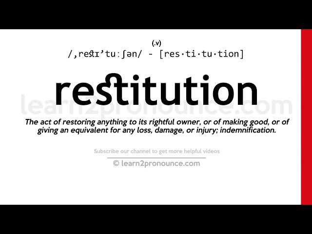 Restitution through different lenses