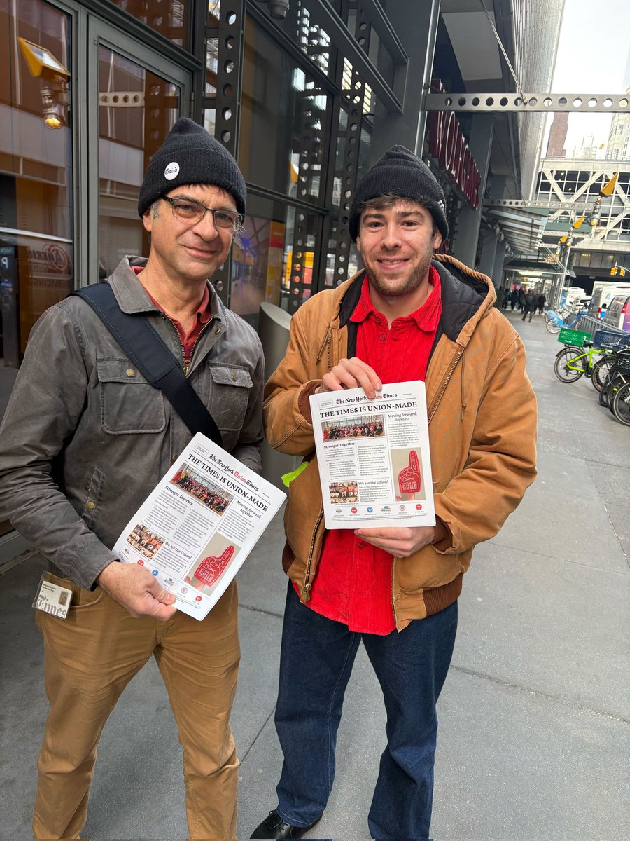 NYTGuildTech's tweet image. As our coworkers in The Athletic and Wirecutter fight to join our unit, management is using a familiar union-busting playbook. But we know we belong together and are out here today, standing together, celebrating what we can accomplish across The Times.