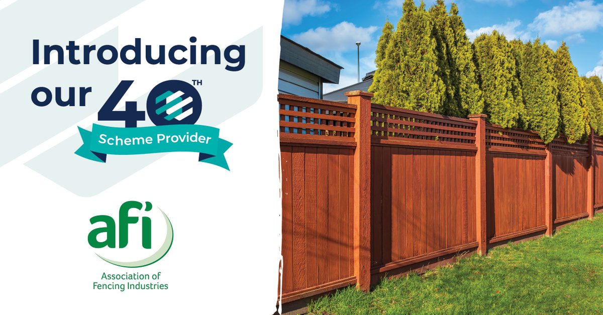 We’re celebrating the 1st ¼ of the year in style, as we’re proud to announce our 40th Scheme Provider. Introducing the Association of Fencing Industries (AFI), the first TrustMark Scheme Provider for the fencing industry 🏡