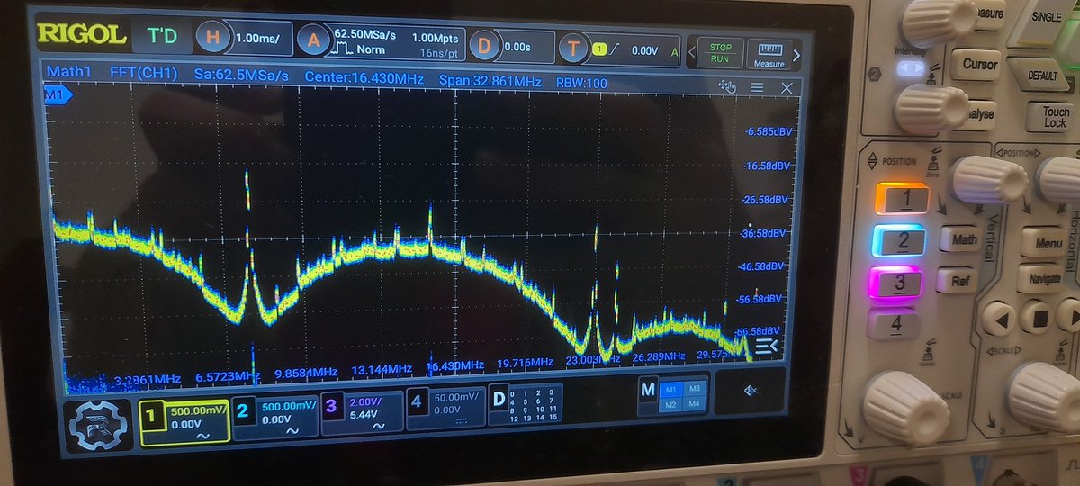 DutraCGI's tweet image. Following the previous post about the #FPGA #16APSK Modulator made with #PipelineC ... Here are some real world tests using the ULX3S Board!
#dsp #sdr #apsk #hdl #ulx3s #dac #deltasigma #rf