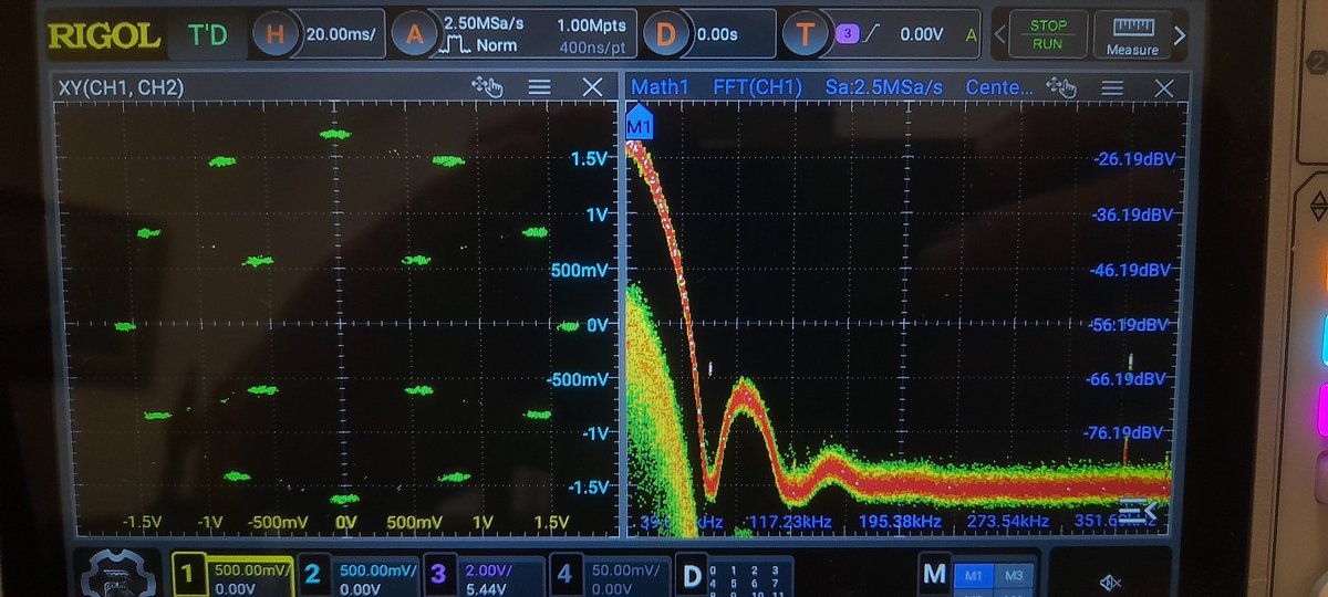 DutraCGI's tweet image. Following the previous post about the #FPGA #16APSK Modulator made with #PipelineC ... Here are some real world tests using the ULX3S Board!
#dsp #sdr #apsk #hdl #ulx3s #dac #deltasigma #rf