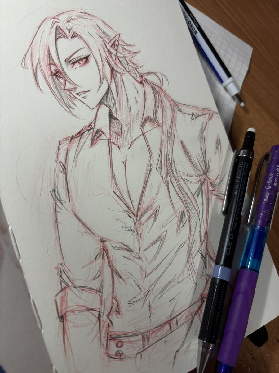 Hugo sketch from #ZenlessZoneZero 
Because him is too hot. 🥵 #sketch #art #HugoVlad