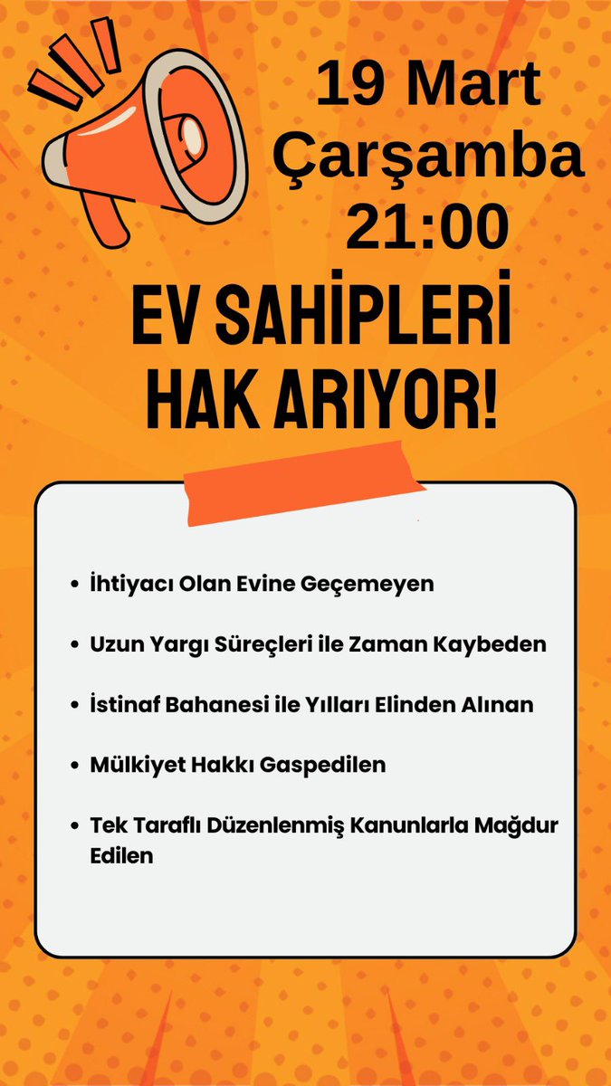 Ewa1690654H's tweet photo. @arifeyetarife @srpbktm @kiracimagduru @ZaferCakirtas06 @HakanKara6806 @a_vurucu07 @ozden_basm87595 

📢 Hem anahtarlarını alan ev sahibi dostlarımızın sevincini paylaşmak hem de mücadelemize kaldığımız yerden devam etmek amacıyla 19 Mart Çarşamba günü saat 21.00’ de X’ te ortak tagımızda buluşuyoruz.
 
📢 Biz ev sahipleri, birbirimizin sesi olmaya devam ediyoruz.