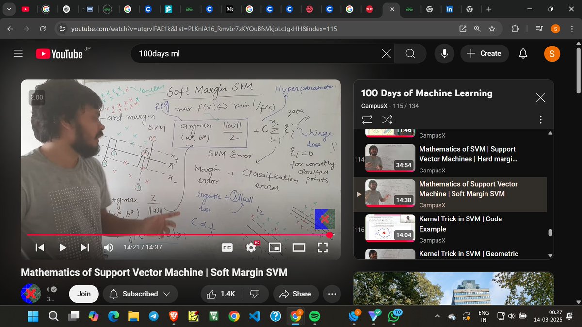 futurebeast_04's tweet image. Day 85 of #100DaysOfMLCode
1.Read abt routers,circuit and packet switching in cn
2.learned abt SVM in detail and its mathematical implementation
#100DaysOfCode