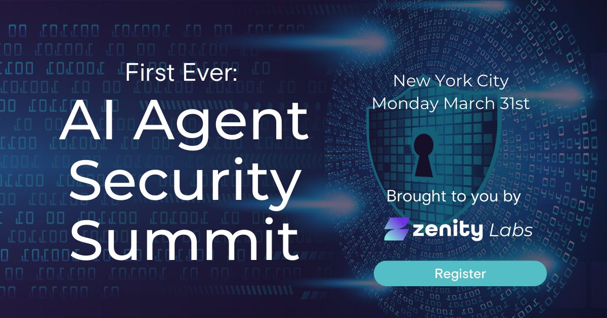 cloudsa's tweet image. Secure the future of AI agents at the Zenity AI Agent Security Summit 2025! Join industry experts on March 31st in New York City, to explore cutting-edge strategies and best practices for safeguarding AI agent ecosystems. 

bit.ly/41zccxB

#AI #AgentSecurity