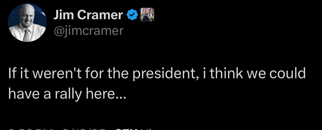 flossin_eth's tweet image. Jim Cramer has said:
“If it weren’t for the president, I think we could have a rally here”
Time to buy