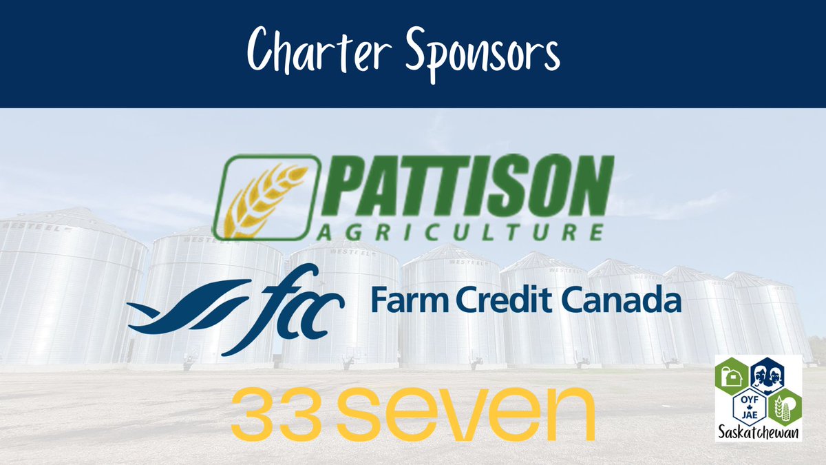 Sask Outstanding Young Farmers (@saskoyf) on Twitter photo Introducing our top level sponsors of the 2025 Saskatchewan Outstanding Young Program!
<a href="/FCCagriculture/">Farm Credit Canada</a> <a href="/PattisonAg/">Pattison Agriculture</a> Introducing our top level sponsors of the 2025 Saskatchewan Outstanding Young Program!
<a href="/FCCagriculture/">Farm Credit Canada</a> <a href="/PattisonAg/">Pattison Agriculture</a>