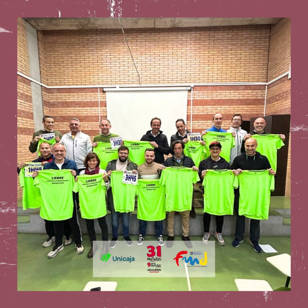 ¡Aquí están nuestras liebres oficiales! 🏃‍♂️💨

Listas para acompañarte en el Maratón y Medio Maratón Ciudad de Badajoz – GP Unicaja.

📏 Ritmos marcados, experiencia y energía para ayudarte a lograr tu objetivo ¿Ya sabes a cuál seguirás? 
#MaratonBadajoz #MedioMaratonBadajoz