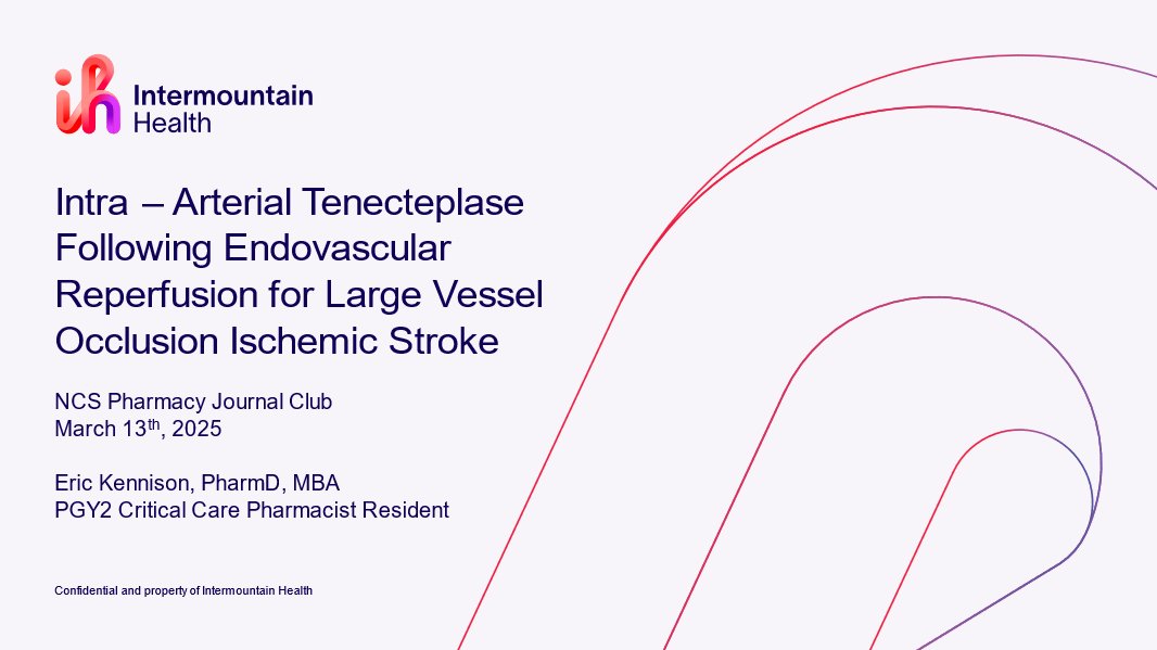 Changing over to intra-arterial tenecteplase following endovascular reperfusion for LVO AIS #NCSPharmJC  <a href="/neurocritical/">Neurocritical Care Society</a>
