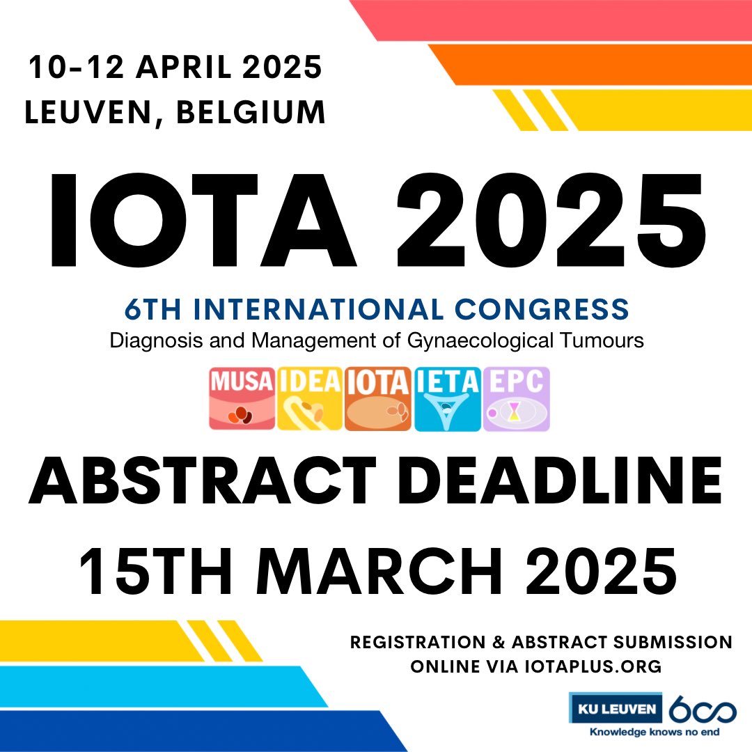 📢 Calling all researchers &amp; clinicians!
The #IOTAcongress2025 abstract submission deadline is March 15, 2025! Don’t miss your opportunity to share your research with global experts in imaging and gynecological diagnostics.
🔗 Submit now: iotaplus.org/en/form/iota-c…