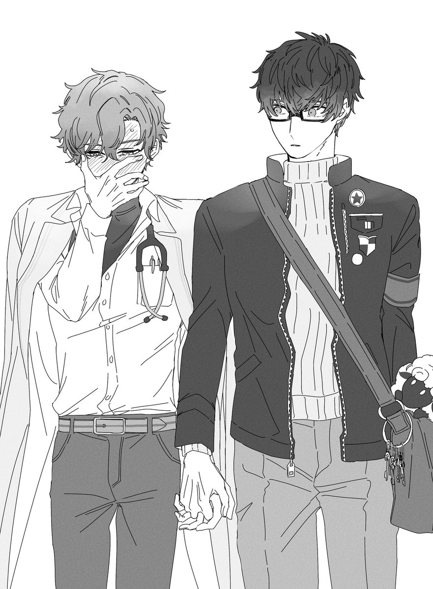 恋人繋ぎに照れるフィのレノフィガ 