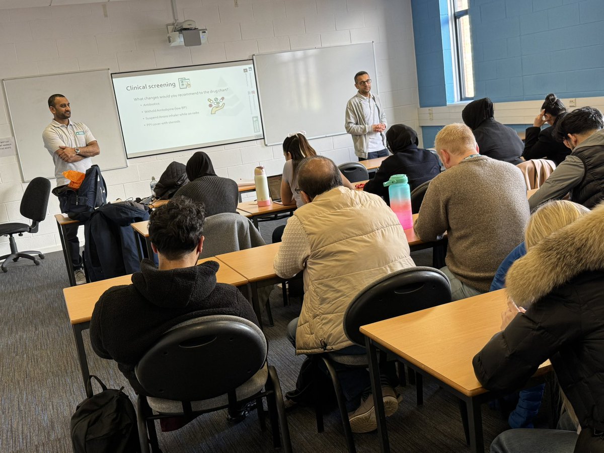 PharmacyFoundts's tweet photo. An interactive day at @UniofBradford delivering hands-on Hospital EPMA simulation for 1st Year Physician’s Associates 🙌🏽
Do your trainees/undergrads need hospital EPMA simulation?
Drop us a message to find out more 📩
#Hospital #EPMA #DigitalHealth @UoBPaMS https://t.co/5TmUZjn216