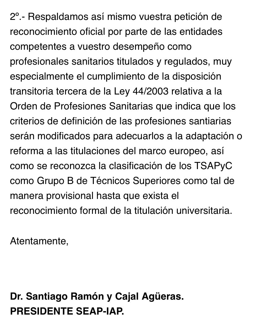 María Rodríguez Rivera (@meryme__) on Twitter photo ¡Gracias Santiago Ramón y Cajal (<a href="/SEAP_IAP/">SEAP-IAP</a> ) por dar apoyo a los TSS!
Muchas sociedades deberían seguir el ejemplo, ya que : sin técnicos superiores sanitarios, no hay diagnóstico.
#tssenlucha <a href="/setss_tss/">SETSS- Sociedad Española de Técn. Sup. Sanitarios</a> ¡Gracias Santiago Ramón y Cajal (<a href="/SEAP_IAP/">SEAP-IAP</a> ) por dar apoyo a los TSS!
Muchas sociedades deberían seguir el ejemplo, ya que : sin técnicos superiores sanitarios, no hay diagnóstico.
#tssenlucha <a href="/setss_tss/">SETSS- Sociedad Española de Técn. Sup. Sanitarios</a>