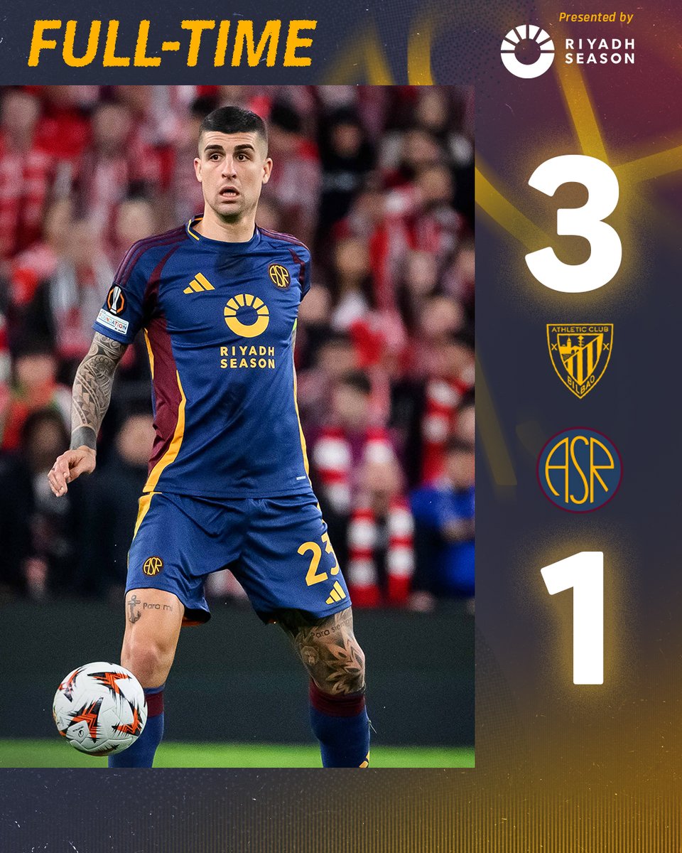 Triplice fischio.

#AthleticRoma