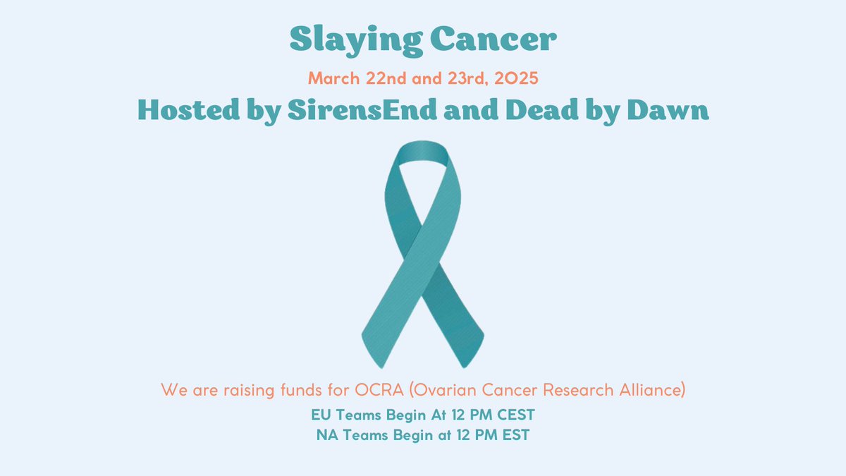 There is charity tourney which is raising money for Ovarian Cancer, they need more players so it would be cool if you guys could join and help out by just playing. No matter if you are casual or comp player help is appreciated, link for discord is below