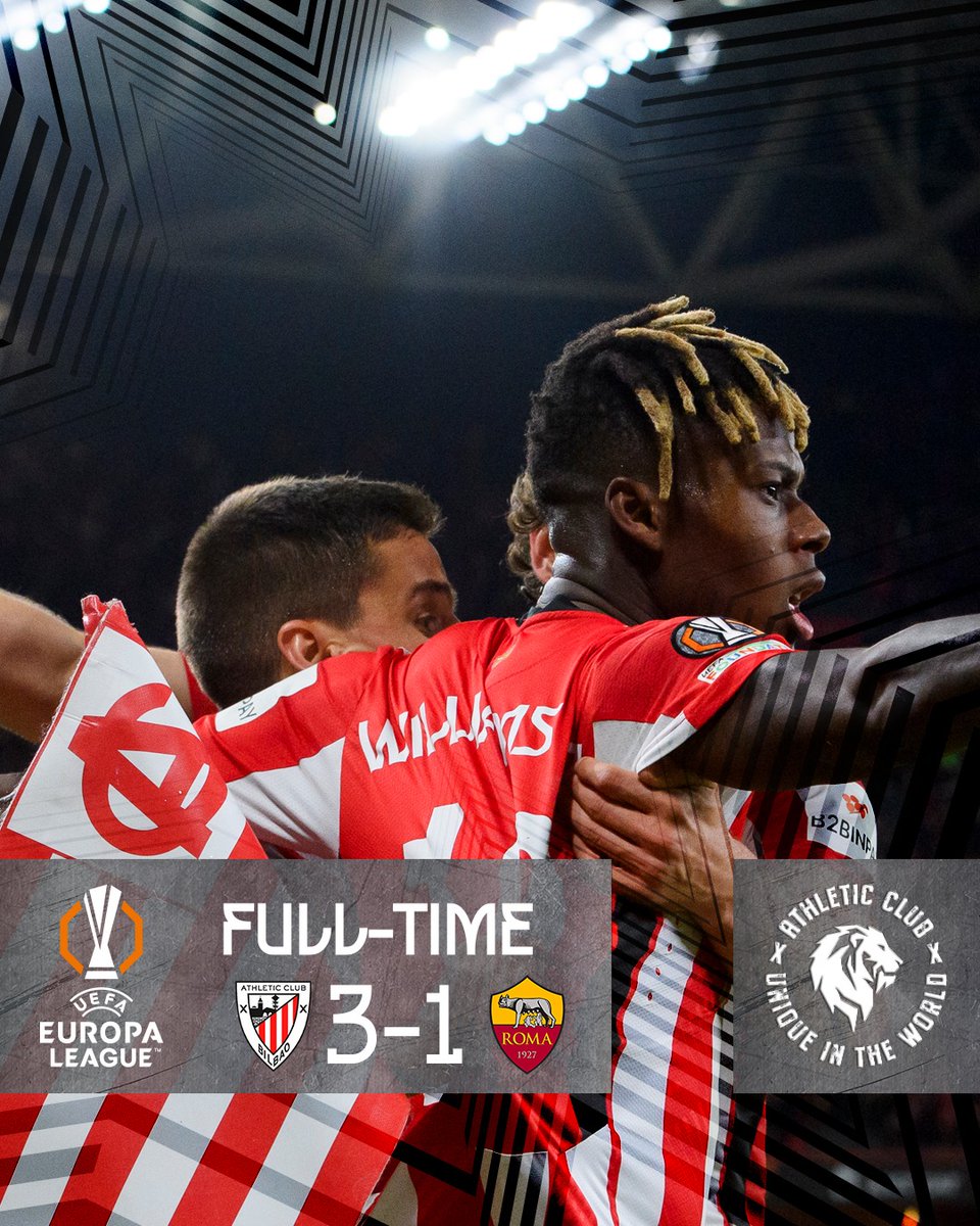🇪🇺 𝗟𝗘𝗧'𝗦 𝗚𝗢𝗢𝗢𝗢𝗢𝗢𝗢𝗢𝗢𝗢𝗢!!!!!! 👏

What a comeback! The Lions book a place in the @europaleague quarter-finals with a historic performance at San Mames.

✊ This is the famous Athletic Club!

#AthleticRoma #UniqueInTheWorld 🦁
