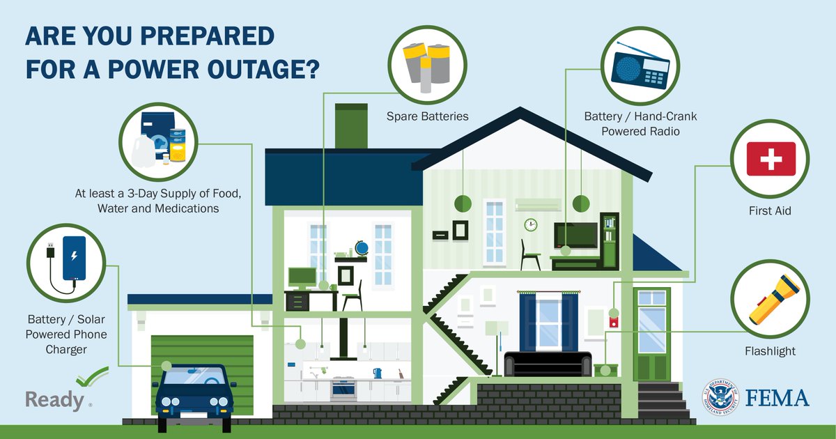 Storms are expected to hit IL, IN and OH this Friday and Saturday. Take action now.

- Be prepared in the event of a power outage
- Charge mobile devices &amp; power banks
- Have a 3-day supply of food, water &amp; medication
- Update emergency plans

More tips: ready.gov/power-outages