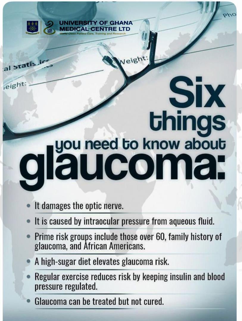 ugmedicalcentre's tweet image. Do you know there is a disease that can stealthily make you blind? It's Glaucoma Week 2025! Join us as we raise awareness about this silent thief of sight. Please get your eyes checked and know your risk! #GlaucomaWeek2025 #EyeHealthMatters #SightMatters. 

@UnivofGh