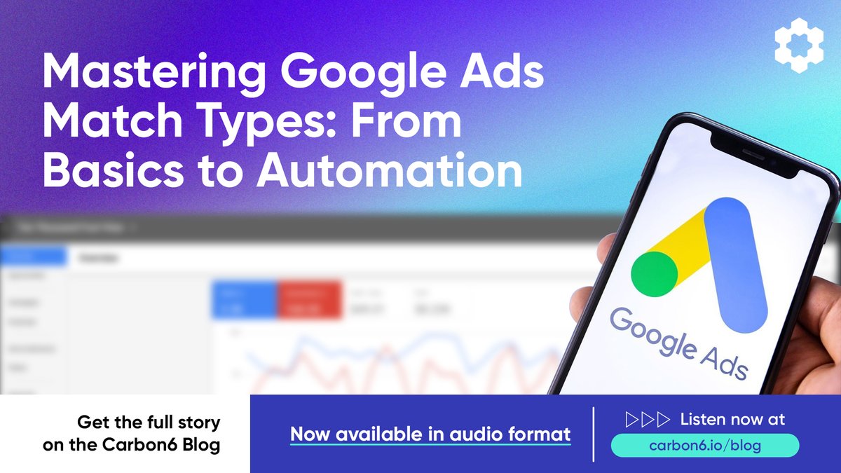 Ready to gain the knowledge and tools to optimize your Google Ad campaigns at scale? We have the article for that!

Learn everything you need to know about keyword matching, including exact, phrase, and broad match types, in our latest blog: carbon6.io/blog/google-ad…