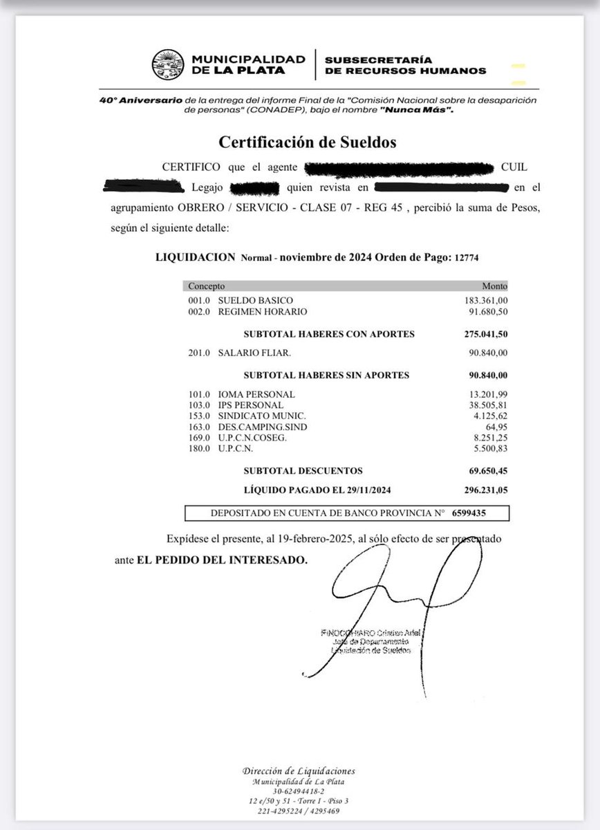 Mientras ediles platenses, gremialista y REVOLUCIONARIOS DE COTILLON participan de intentos de golpe al gobierno nacional, los empleados municipales cobran menos que la mínima de un jubilado: $183.361
Desvergonzados!