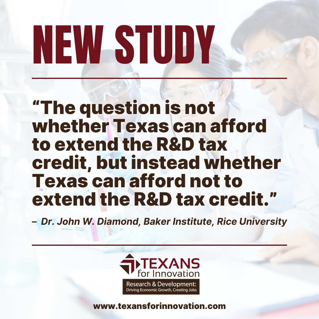 We know innovation and discovery has been a driving factor in our economic growth, &amp; we are thrilled to be part of Texans for Innovation, advocating for an enhanced R&amp;D tax structure in order for Texas to continue to compete in the global economy. texansforinnovation.com #txlege