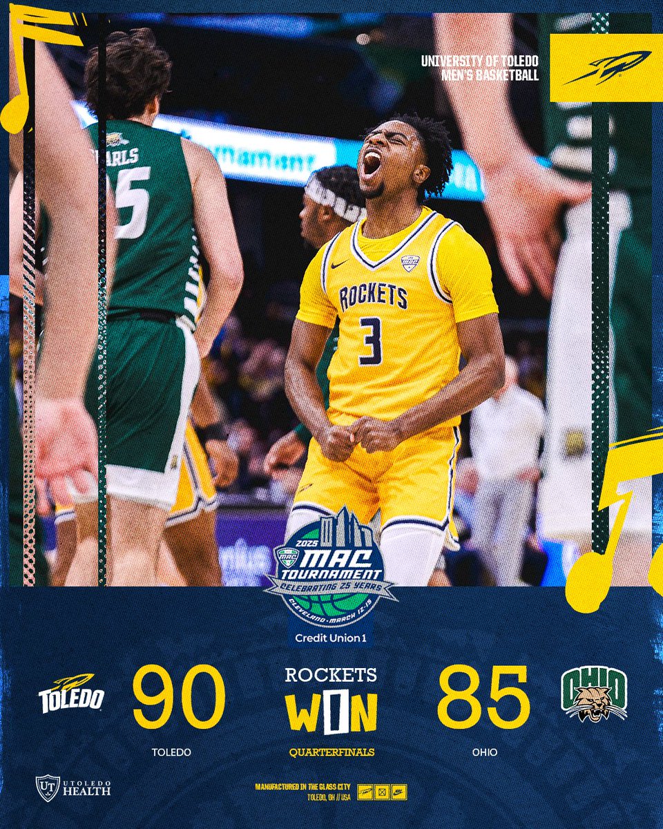 Survive &amp; Advance!!!

Rockets to meet No. 1 seed Akron on Friday at 5 pm.
#TeamToledo