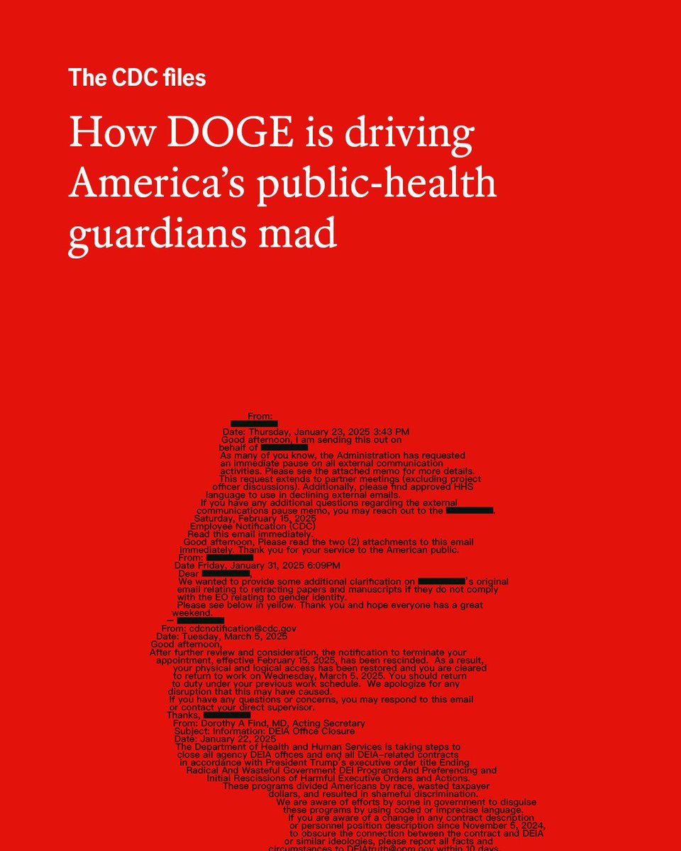 The atmosphere at the CDC offers a disquieting case study of DOGE’s impact on the expertise housed in America’s civil service. Internal emails and interviews portray a workforce seized by fear and confusion econ.st/3R6gx5k