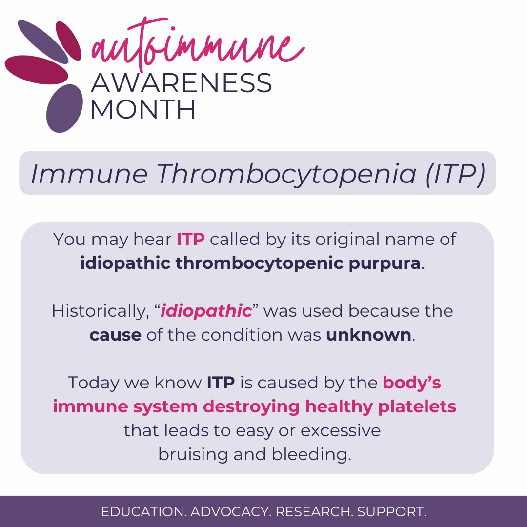 PDSA_ITP's tweet image. In 2009, ASH revised the ITP treatment guidelines, adopting the name "Immune Thrombocytopenia." This change was to better reflect the understanding of ITP as immune-mediated rather than idiopathic. Learn more about treating ITP at pdsa.org/treating-itp #ITPresources