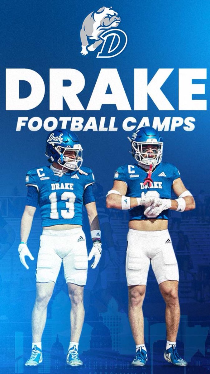 Ricky Wilson lll (@rickywilson39) on Twitter photo Blessed to receive an invite to the <a href="/DrakeBulldogsFB/">Drake Football</a> camp! Huge thanks to <a href="/Coach_VasquezAJ/">A.J. Vasquez</a> and the Drake University Football staff for this opportunity. Excited to showcase my skills! #GoBulldogs #DrakeFootball
<a href="/ChrisMirandaaa/">Chris Miranda</a> <a href="/AyoCoachDbo/">AyoCoachDbo</a> Blessed to receive an invite to the <a href="/DrakeBulldogsFB/">Drake Football</a> camp! Huge thanks to <a href="/Coach_VasquezAJ/">A.J. Vasquez</a> and the Drake University Football staff for this opportunity. Excited to showcase my skills! #GoBulldogs #DrakeFootball
<a href="/ChrisMirandaaa/">Chris Miranda</a> <a href="/AyoCoachDbo/">AyoCoachDbo</a>