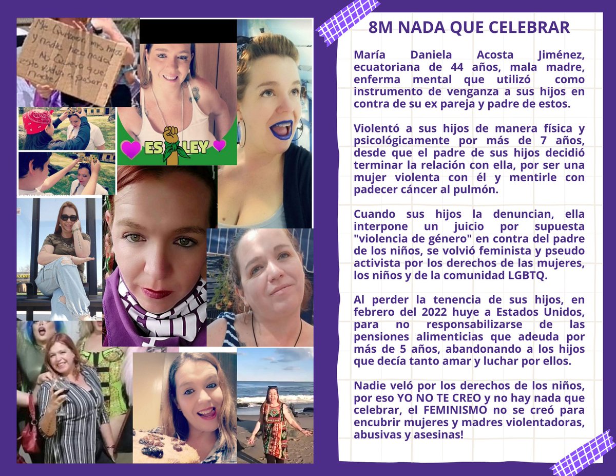 <a href="/GM_Mogranzini/">Roberto Mogranzini</a> <a href="/VivianaVelozEc/">Viviana Veloz</a> <a href="/AsambleaEcuador/">Asamblea Nacional</a> También queremos ser escuchados, mis hijastros sufrieron violencia física y psicológica por parte de su madre biológica, quien denunció violencia de género contra el padre, hoy por hoy huída a #USA deudora alimentaria y a los niños NO LES CREYERON! <a href="/ComisionNinezAN/">CEPPINNA</a>