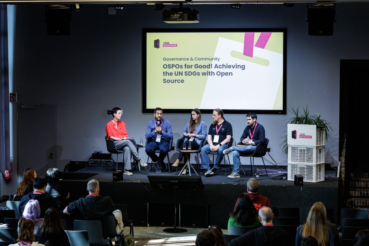 ODET_UN's tweet photo. In Berlin, ODET co-organized a @Fossbckstg panel on #OpenSource & the #SDGs.
Speakers highlighted the #OSPOsforGood Conference as a key platform for scaling adoption.
📢 Up Next: UN Open Source Week 2025!
🔗 https://t.co/vwXtslDeK4
🙏 #Zendis, @sovtechagency & @OpenForumEurope https://t.co/EjX7Nv4pxH