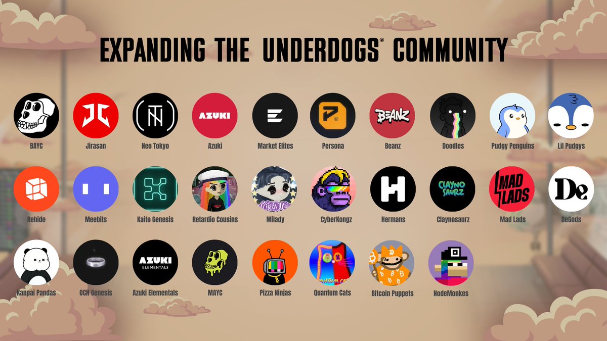OG communities:

You have all passed the vibe test.

If you see your community in the banner, you are one of the select chosen ones.

Join Underdogs Discord with early access to all the perks that come with being an Underdog OG.

discord.gg/underdogs