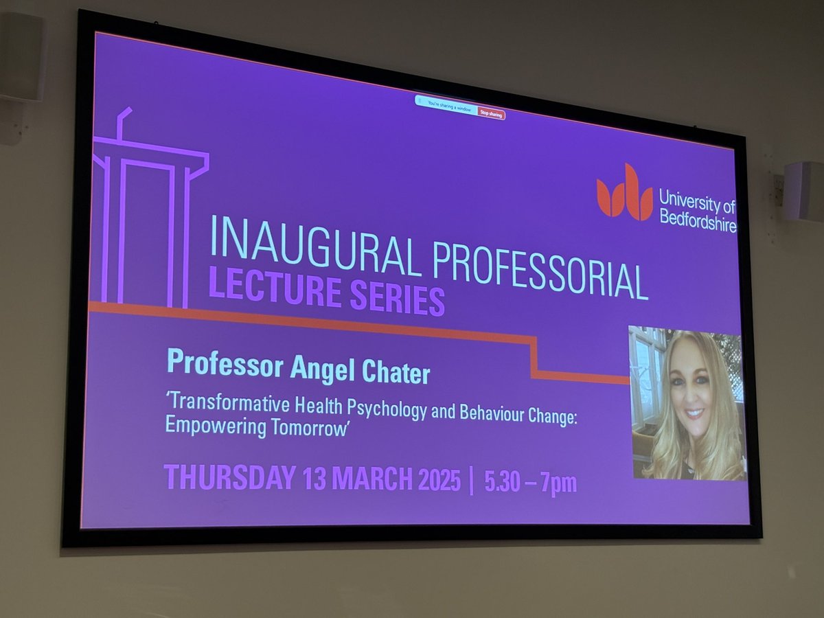 kelsbels1905's tweet image. Such an inspirational journey told by Prof Angel Chater! A local lass who is conquering the world with her research on Health Psychology! She is changing the life of so many in so many ways! @uniofbedsnews